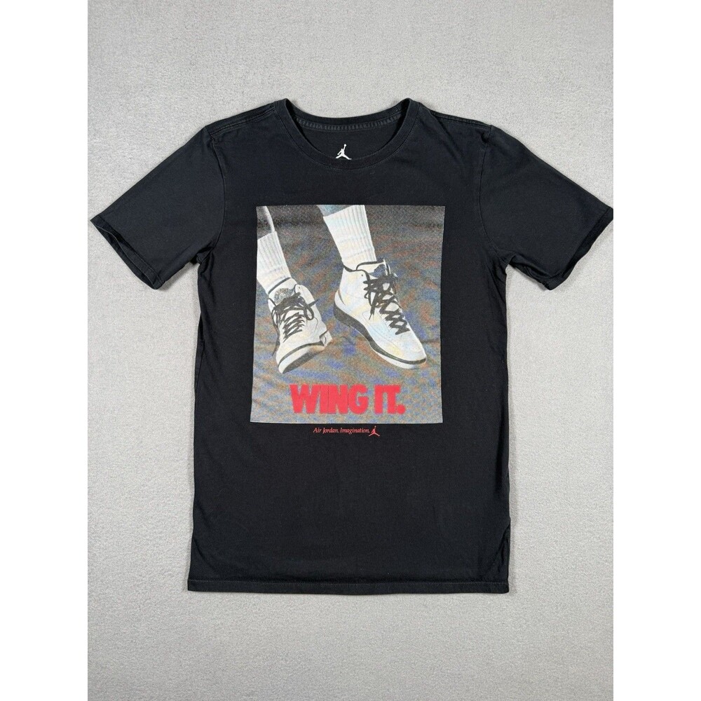 Nike Air Jordan 2 Wing It T-Shirt Size S Black 725017-010 Imagination Poster Tee